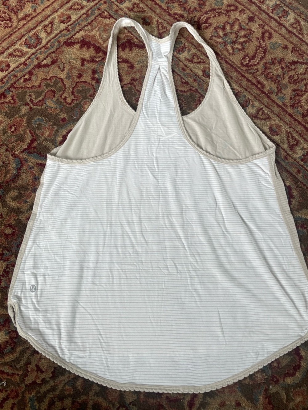 Lululemon  105 F Singlet Racerback Tank Top in Light Tan and Cream